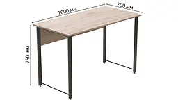 Комп'ютерний стіл Ferrum-decor Курт 75x100x70 чорний ДСП Дуб Сан-Марино 16мм (FRD-103929) - мініатюра 7