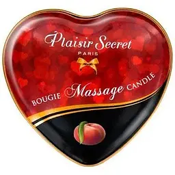 Масажна свічка-серце Plaisirs Secrets Peach (35 мл) - мініатюра 2