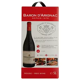 Вино Baron d'Arignac Rouge червоне напівсухе 12% 5 л (27288) - мініатюра 3