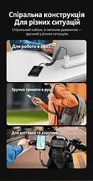 Кабель спіральний UGREEN L507 USB-C - USB-C PD 100 Вт 0,35-1,2 м чорний (35457) - мініатюра 13