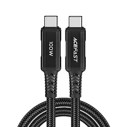 Кабель ACEFAST C4-03 Type-C to Type-C 5A, 100W, 2m, nylon, zinc connectors, чорний