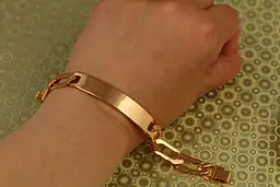 Браслет Xuping Jewelry Рокот з пластиною 19 см 11 мм золотистий - мініатюра 2
