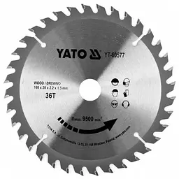 Диск пиляльний победітовий по дереву YATO 160x20x2.2x1.5 мм (YT-60577)