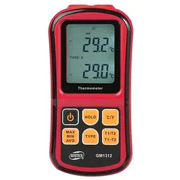 Термометр цифровий Benetech двоканальний з термопарою -250-1767 °C (GM1312) - мініатюра 2