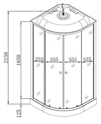 Душовий бокс без гідромасажу Mixxus Strong SB02-90x90x215-FB Satin з низьким піддоном MI6886, Хром матовый, матовий, хром матовий - мініатюра 2