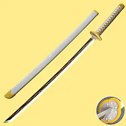 Катана Клинок, що розсікає демонів Зеніцу Demon Slayer Zenitsu 103 см декоративне з підсвічуванням - мініатюра 2