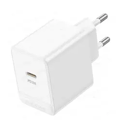Мережевий зарядний пристрій Borofone BAS13A "Erudite", White, 20 Вт, 1xType-C (PD3.0) - мініатюра 2
