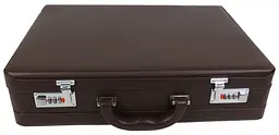 Кейс дипломат із екошкіри зі збільшенням обсягу Portfolio S1645432 Коричневий - мініатюра 1