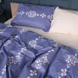 Наволочка MirSon Сатин 22-1394 Vintage Filigree 40х40 см синьо-бежева (2200010564938) - мініатюра 2