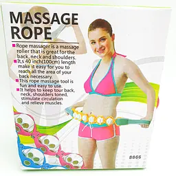 Масажер ручний антицелюлітний роликовий стрічковий 7 кульок UKC Massage Rope червоний - мініатюра 8