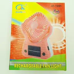 Вентилятор акумуляторний із сонячною батареєю та LED підсвічуванням з USB UKC JA-1991 рожевий - мініатюра 7