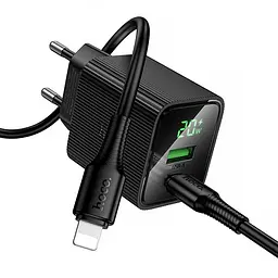 МЗП Hoco CS83A Excellent with digital display PD20W+QC3.0 (1USB-A/1C) + кабель Type-C to Lightning Black - мініатюра 3