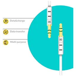 Кабель мультимедійний AUX 1.0m CB-AW11 white Piko (1283126489167) - мініатюра 2