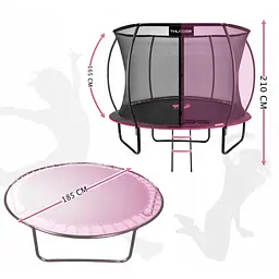 Батут із внутрішньою сіткою THUNDER Inside Ultra 6FT 185 см Black/Pink - мініатюра 10