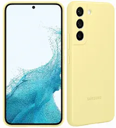 Оригінальний силіконовий чохол для Samsung Galaxy S22 PLUS Silicone Cover Butter Yellow EF-PS906TYEGRU SM-906 - мініатюра 2