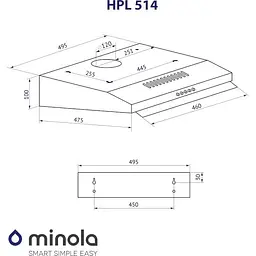 Витяжка пласка Minola HPL 514 BL - мініатюра 9
