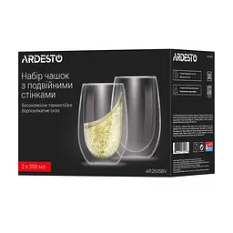 Набір чашок Ardesto з подвійними стінками 350 мл 2 шт. (AR2635BV) - мініатюра 4