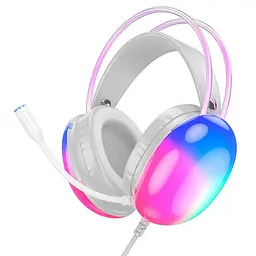 Навушники HOCO rich gaming headphones W109 RGB AUX+USB, 2m - мініатюра 3