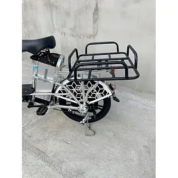 Електровелосипед E-scooter V12 двомісний 18 дюймів 600W 48V 16Ah + вантажний посилений багажник - мініатюра 4
