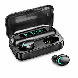 Бездротові навушники F9 TWS bluetooth 5.1 black OPM з павербанком - мініатюра 8
