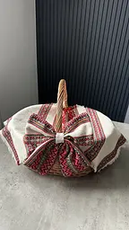 Декор на кошик, рушник та бант. №11. Черв.на крем. (№11. Черв. на крем.)
