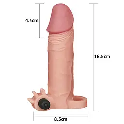 Насадка на пеніс Lovetoy Pleasure X-Tender Flesh Add 2" 17.5 см тілесний - мініатюра 3
