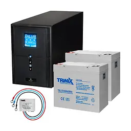Комплект резервного живлення: Kraft PSW2000VA/1600W(LCD)24V UPS + гелева батарея 1143 Вт*год (42-00063-2) - мініатюра 1