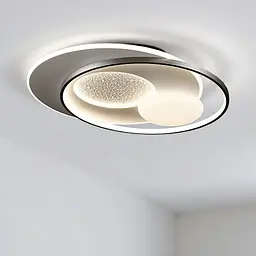 Сучасна стельова LED-люстра L2908/580/2+2 LED (WHITE+GREY), 144 Вт, діаметр 58 см, від 14 до 20 м2