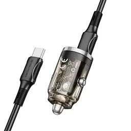 АЗП Borofone BZ29B Outstanding PD36W (2C) + Type-C to Type-C Transparent black - мініатюра 3