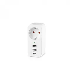 Мережевий адаптер Videx Oncord з/з 1п 2.4 A 2 USB+USB-C white (VF-AD1G2U1C-W) - мініатюра 3