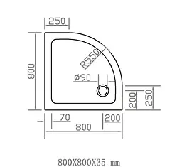 Душовий піддон Eger 80x80см SMC 599-8080R - мініатюра 4