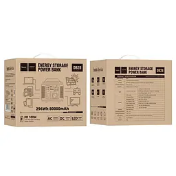 Портативна зарядна станція Hoco DB28 300W 296Wh 80000mAh Silver / Red - мініатюра 8