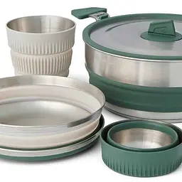 Набір посуду Sea to Summit Detour Stainless Steel One Pot Cook Set Сірий-Зелений - мініатюра 3
