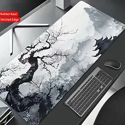 Килимок для миші та клавіатури "Zen Sakura" 80×30 см — арт-дизайн, який надихає, Сірий - мініатюра 2