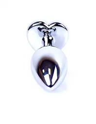 Анальна пробка із кристалом B-Series Jewellery Silver Heart PLUG Light Blue, 7х2.7 см, блакитний - мініатюра 4