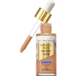 Тональна основа Max Factor Miracle Pure 2 in 1 Skin Reset Serum Foundation відтінок 60-80 (Light to Medium) 30 мл - мініатюра 2