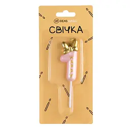 Свічка-цифра 1 рожева 6 см