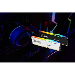 Модуль пам'яті для комп'ютера DDR5 32GB (2x16GB) 6000 MHz Beast RGB EXPO White Kingston Fury (ex.HyperX) (KF560C36BWE2AK2-32) - мініатюра 7