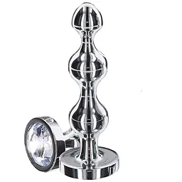 Анальний стимулятор Anal Play Diamond Star Beads M 11.7 см (сріблястий)