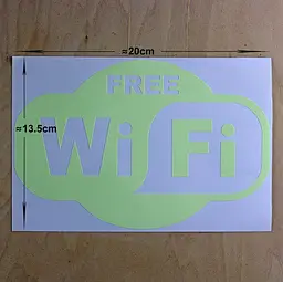 Світна наклейка "Wi-Fi" - розмір 20*14 см (вбирає світло і світиться в темряві) - мініатюра 2