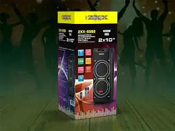 Акустична переносна колонка ZXX-5560 2x10" TWS/FM/USB/TF/BT/REC/LED/2MIC/ДУ 100Вт бездротова колонка - мініатюра 4