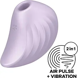 Вакуумний кліторальний стимулятор із вібрацією Satisfyer Pearl Diver Violet - мініатюра 5