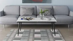 Стіл журнальний трансформер Dandi Small Ferrum-decor 45x120(160)x70 Чорний метал ДСП Білий 16 мм (FRD-106799) - мініатюра 10