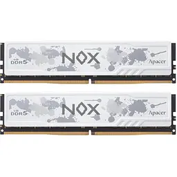 Пам'ять 16Gb x 2 DDR5 6000 MHz Apacer NOX білий 40-40-40-96 1.35V з радіатором (AH5U32G60C622MWAA-2)