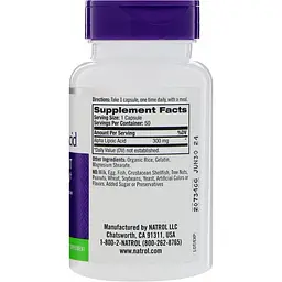 Альфа-ліпоєва кислота Natrol Antioxidant protection Alpha Lipoic Acid 300 мг 50 капсул - мініатюра 2