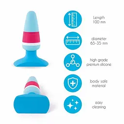 Анальна пробка FeelzToys Plugz Butt Plug 7 см (блакитний) - мініатюра 3