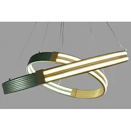 Сучасна люстра Led Linisoln 752-60*40 метал + акрил шампань золото + металево-зелений 1 лампа - мініатюра 3