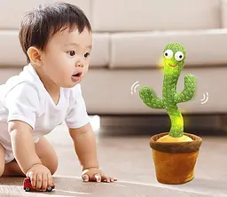 Танцюючий та співаючий кактус Dancing Cactus на 120 пісень з підсвічуванням Зелений - мініатюра 4