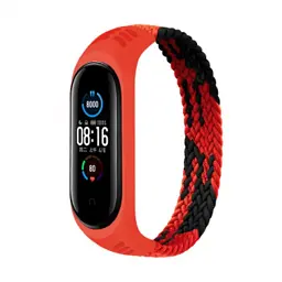 Ремінець до фітнес браслета BeCover Elastic Nylon Style для Xiaomi Mi Smart Band 5/6 (Size L) Black-Red (706157)