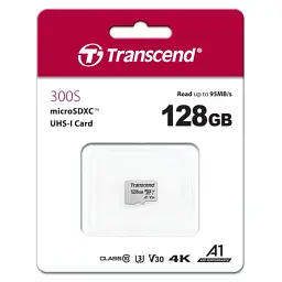 Карта пам'яті Transcend 128GB microSDXC class 10 UHS-I U3 A1 (TS128GUSD300S) - мініатюра 2